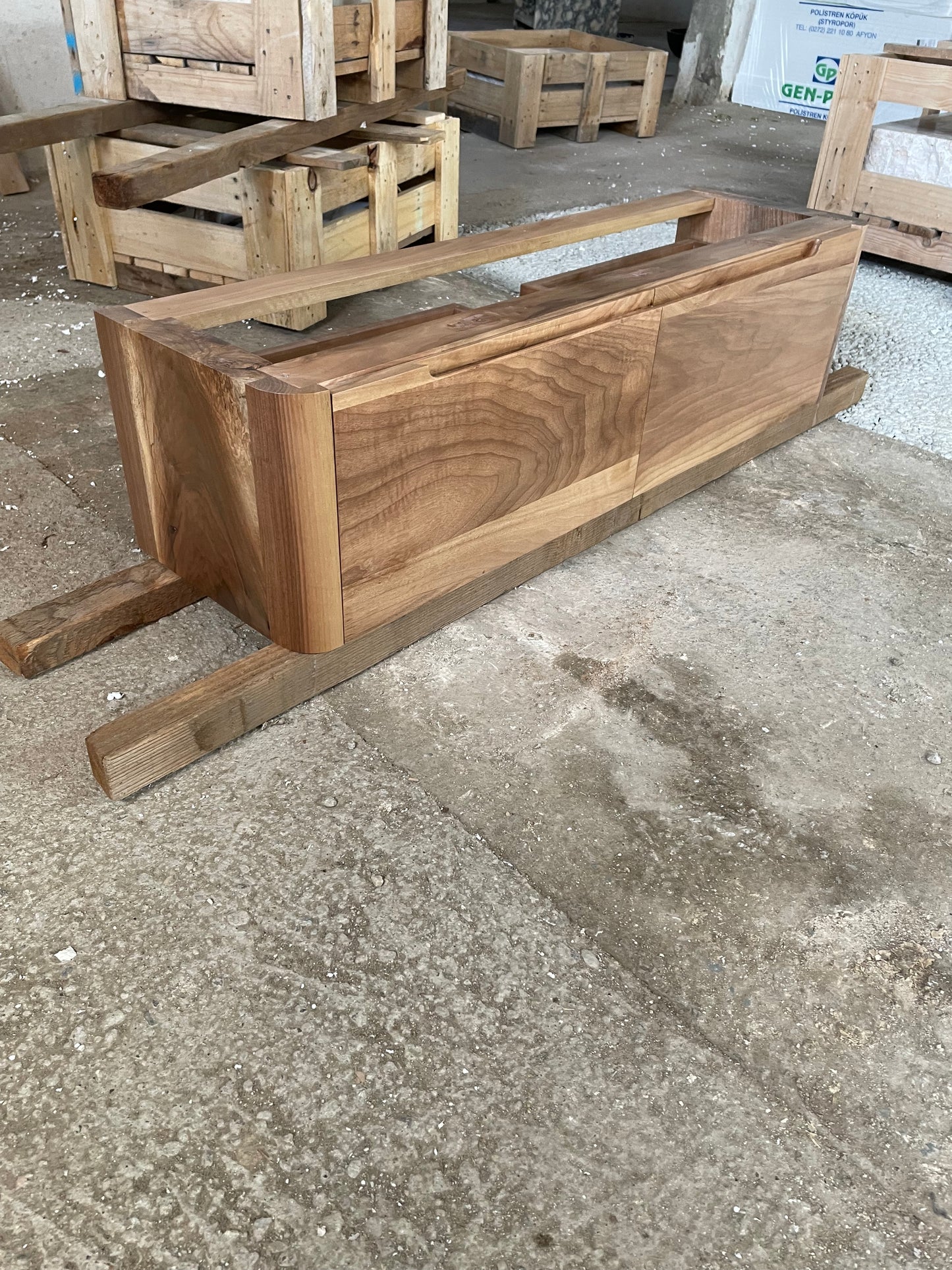 Custom Order Wall Mounted Wooden Base, Handmade (W)43'', (D)14'', (H)11.8" Wooden Base