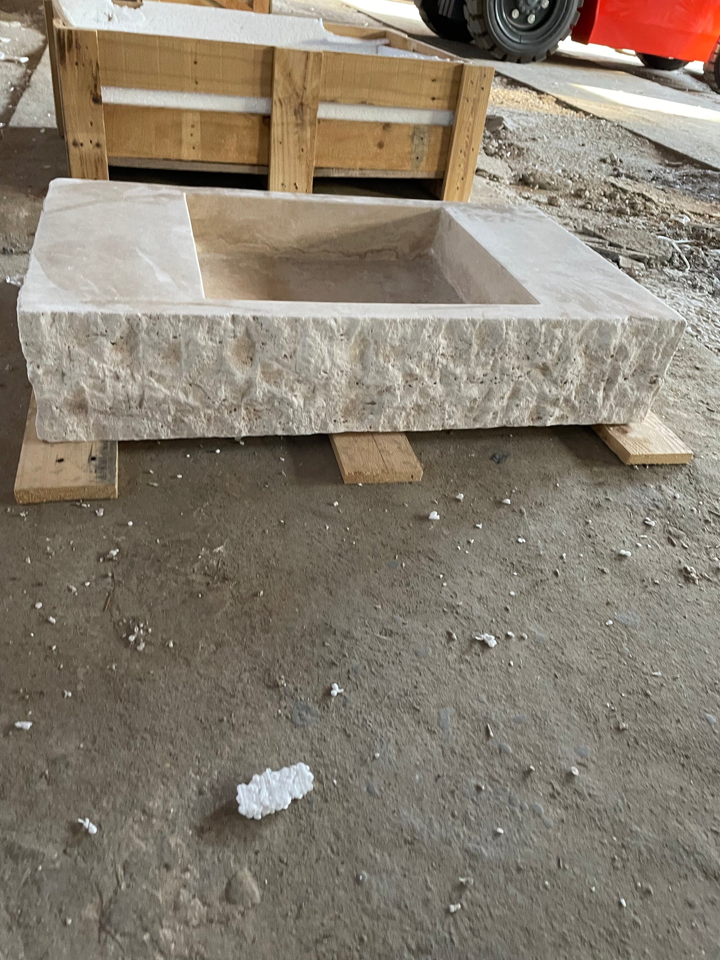 Custom Order Beige Travertine Wall Mounting Sink, Rustic Bathroom Sink, Rustic Classic Travertine Sink, Powder Room Sink, (W)30'' x (D)18'', (H)6''