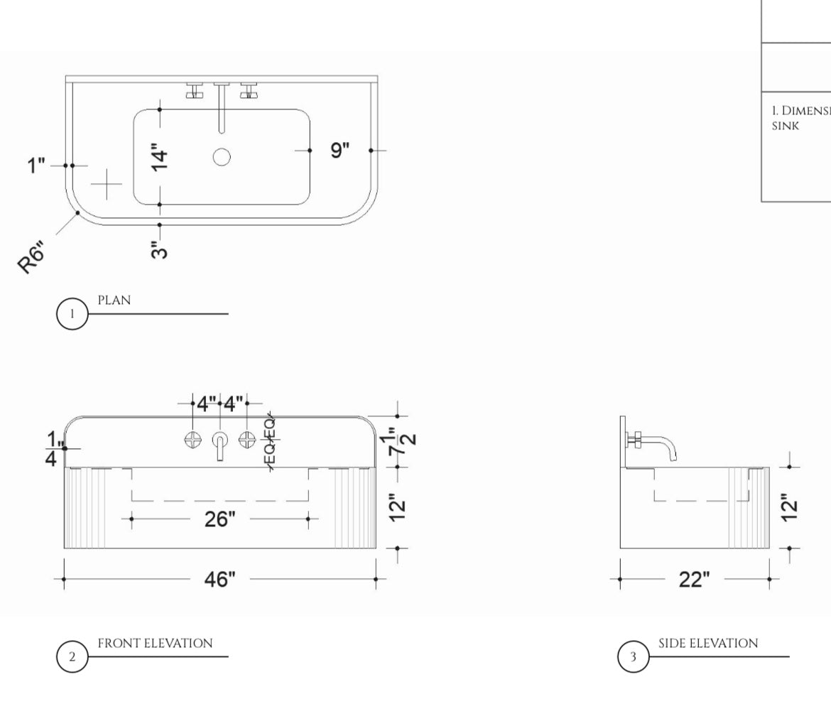 Custom Order Beige Travertine Wall Mounting Sink, Rustic Classic Travertine Sink, Powder Room Sink, W(46)'' x D(22)'' x H(12)", H(7.5)” Backsplash