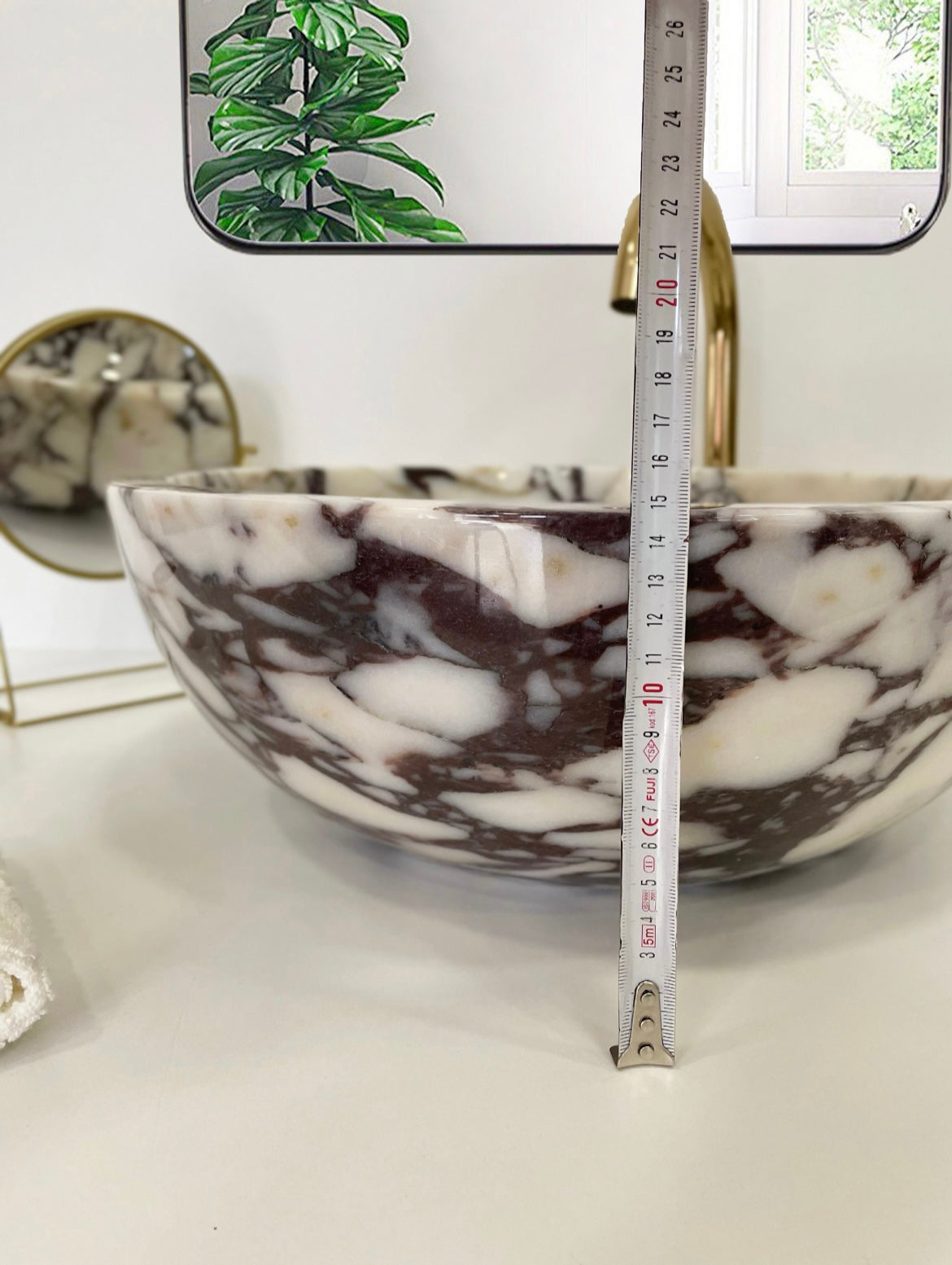 Calacatta Viola Marble Sink,Handmade Marble Bathroom Vanity Sink, Marble Vessel Sink, Bathroom Decor (D)16" (H)6"