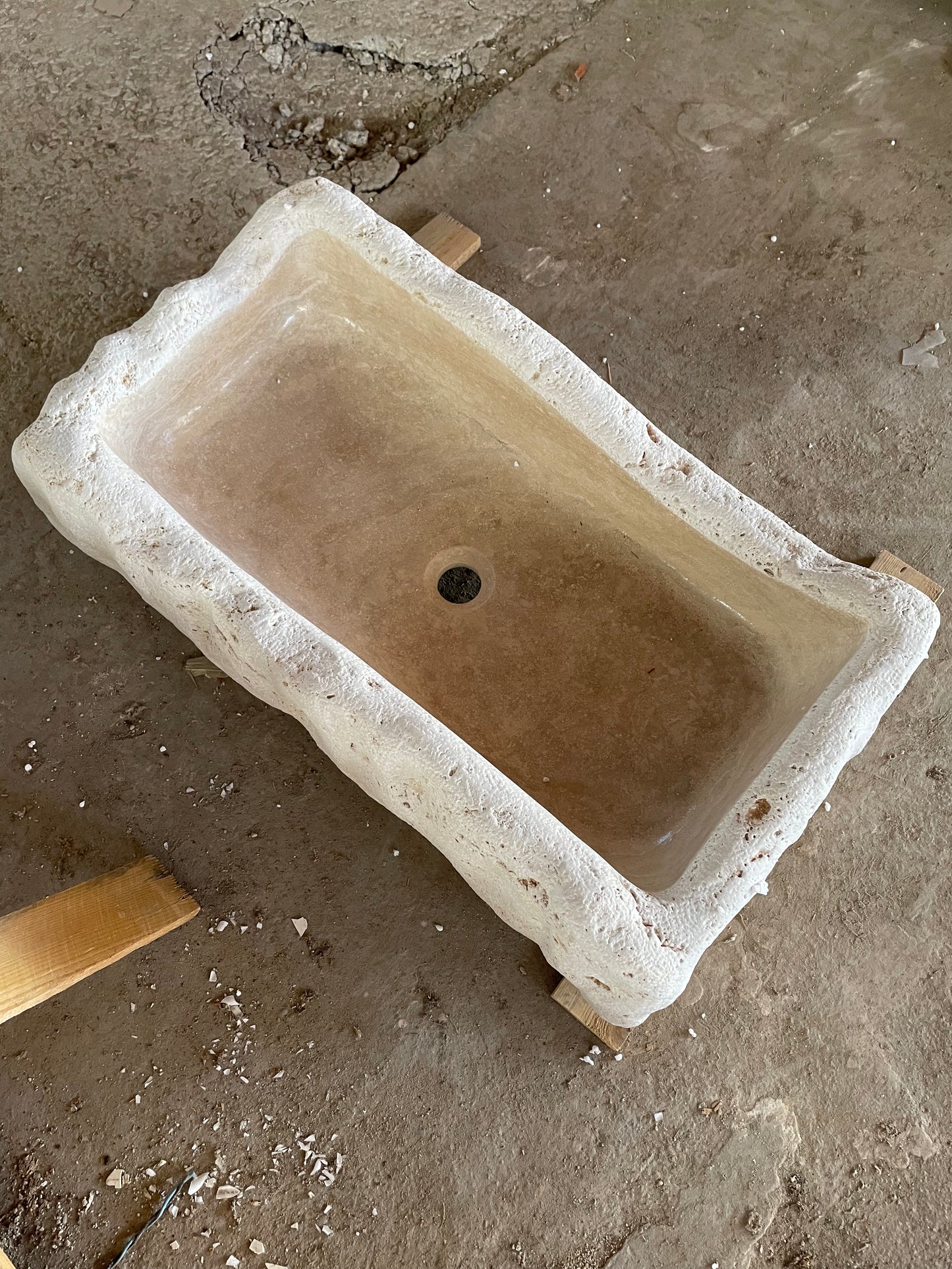 Custom Order Classic Beige Travertine Sink (W)25'' x (D) 16'' x (H)7"