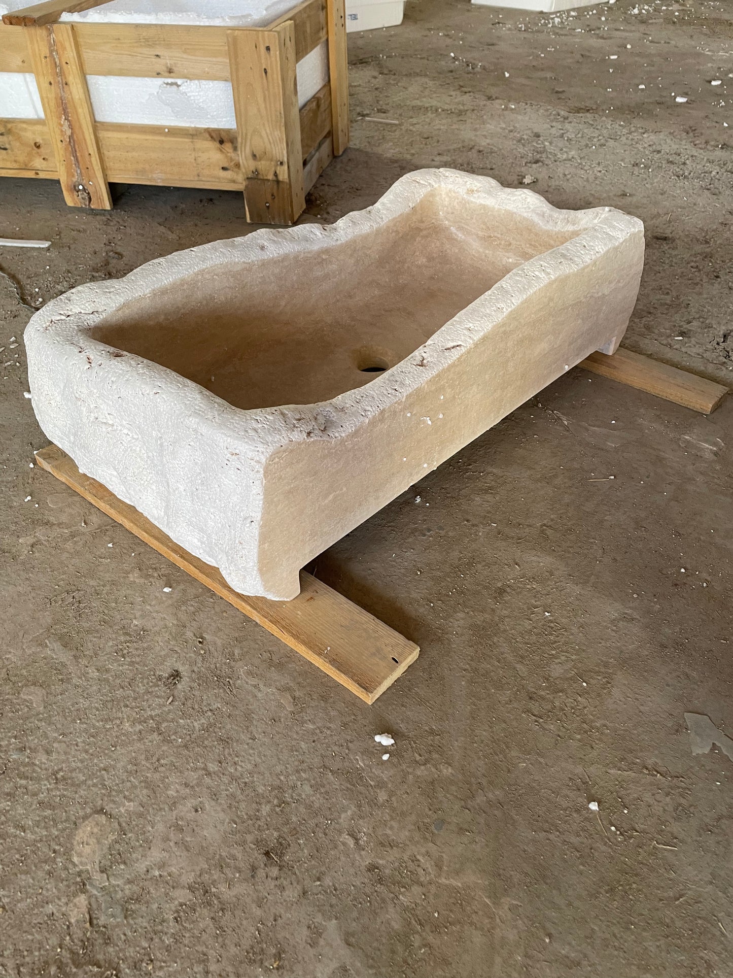 Custom Order Classic Beige Travertine Sink (W)25'' x (D) 16'' x (H)7"