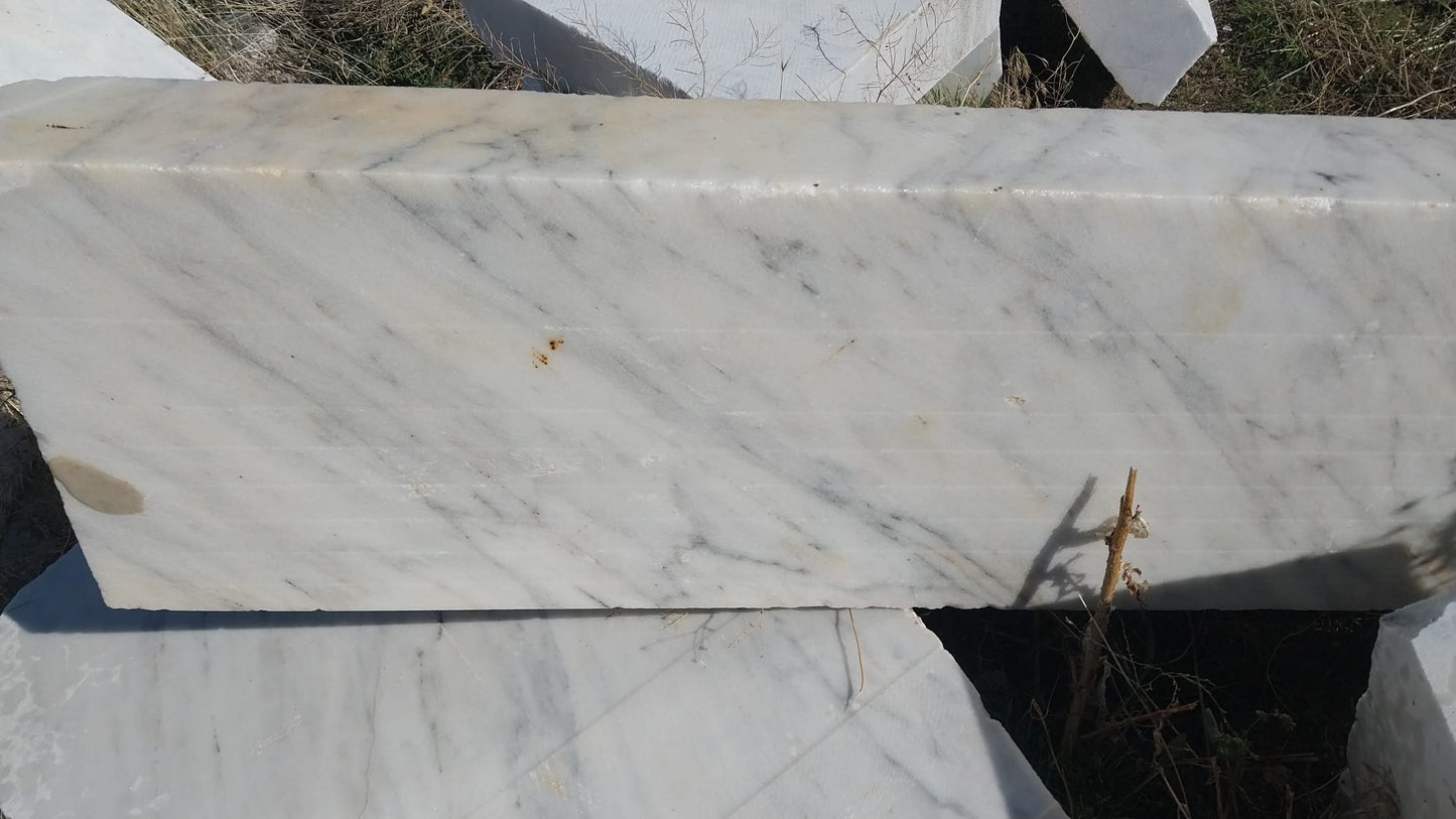 Custom Order Wall Mounted White Marble Sink, White Marble Double Sink (W)47'', (D)14'', (H)6", Wooden Base