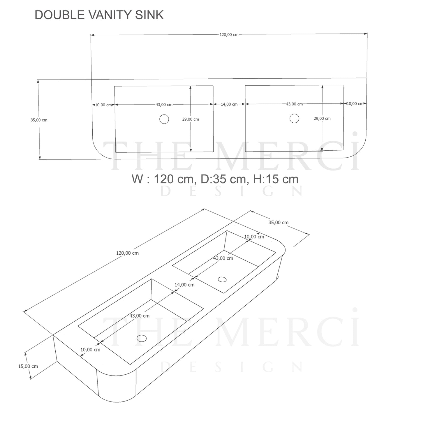 Custom Order Wall Mounted Calacatta Viola Marble Sink, Handmade Marble Bathroom Vanity Sink, Marble Double Sink (W)47'', (D)14'', (H)6"